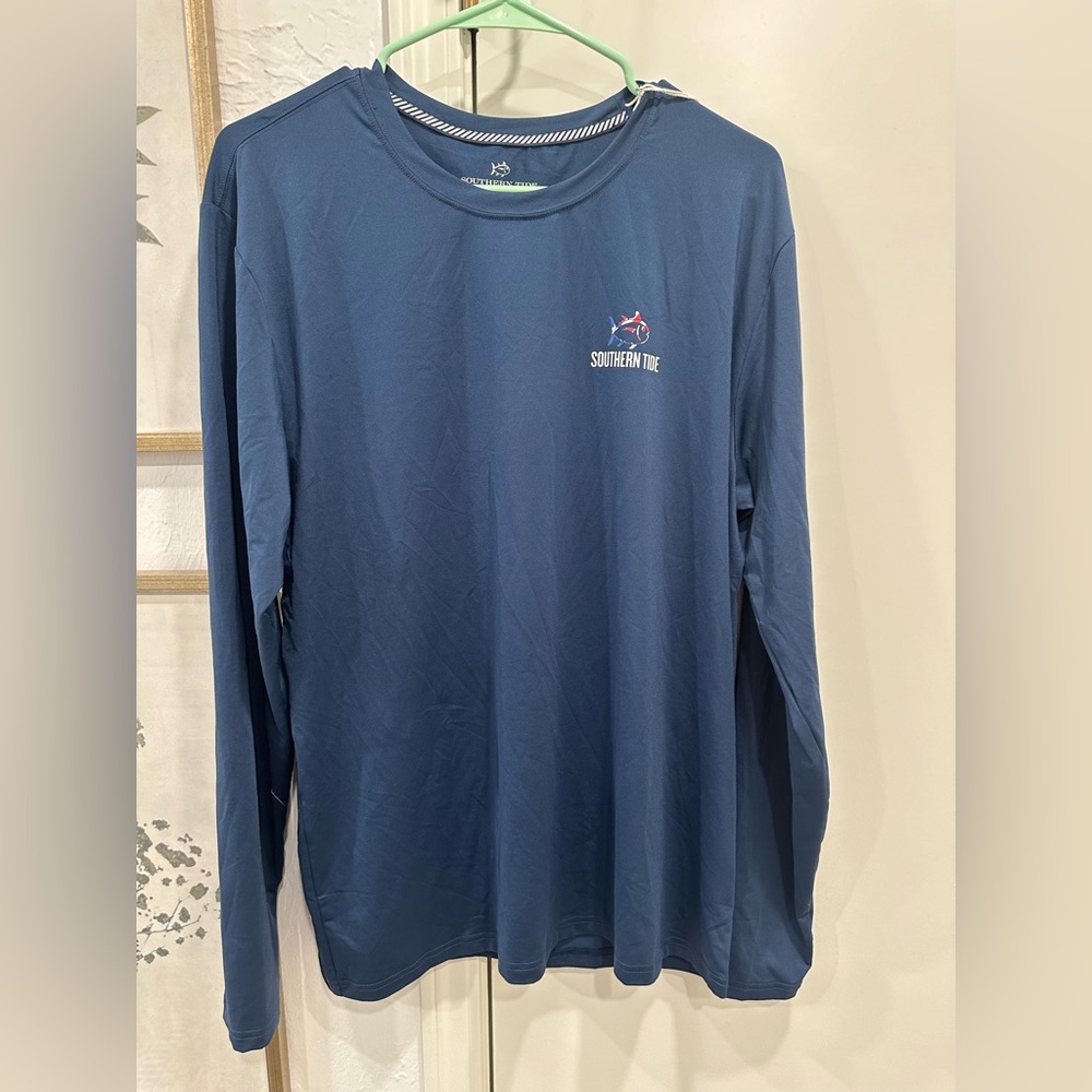 Long sleeve dry fit navy southern tide shirt NWT